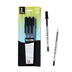 SAKURA 3-Piece Gelly Roll Blister Card Medium Point Gel Ink Pen Set Black