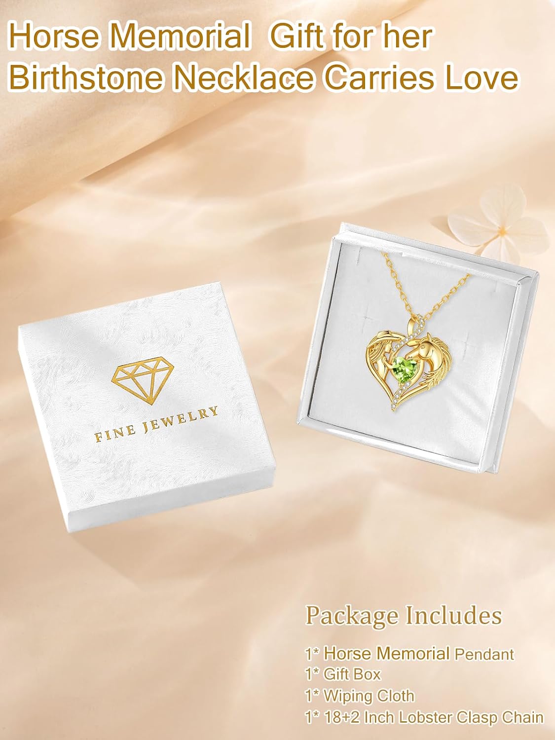 14K Gold Horse and Cowgirl Necklace for Women,Heart Birthstone Pendant,Western Cowgirl Jewelry Mothers Day Birthday Gifts for Equestrian Enthusiast and Country Style Lovers