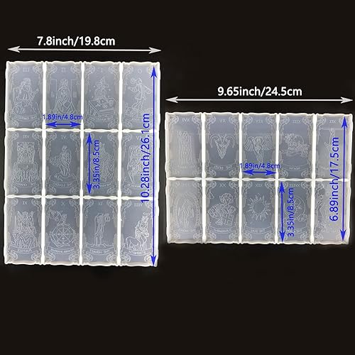Miniatura 7 de Moldes de resina para cartas de tarot, 22 moldes de arcanos principales para tarjetas de bricolaje, llaveros, joyas