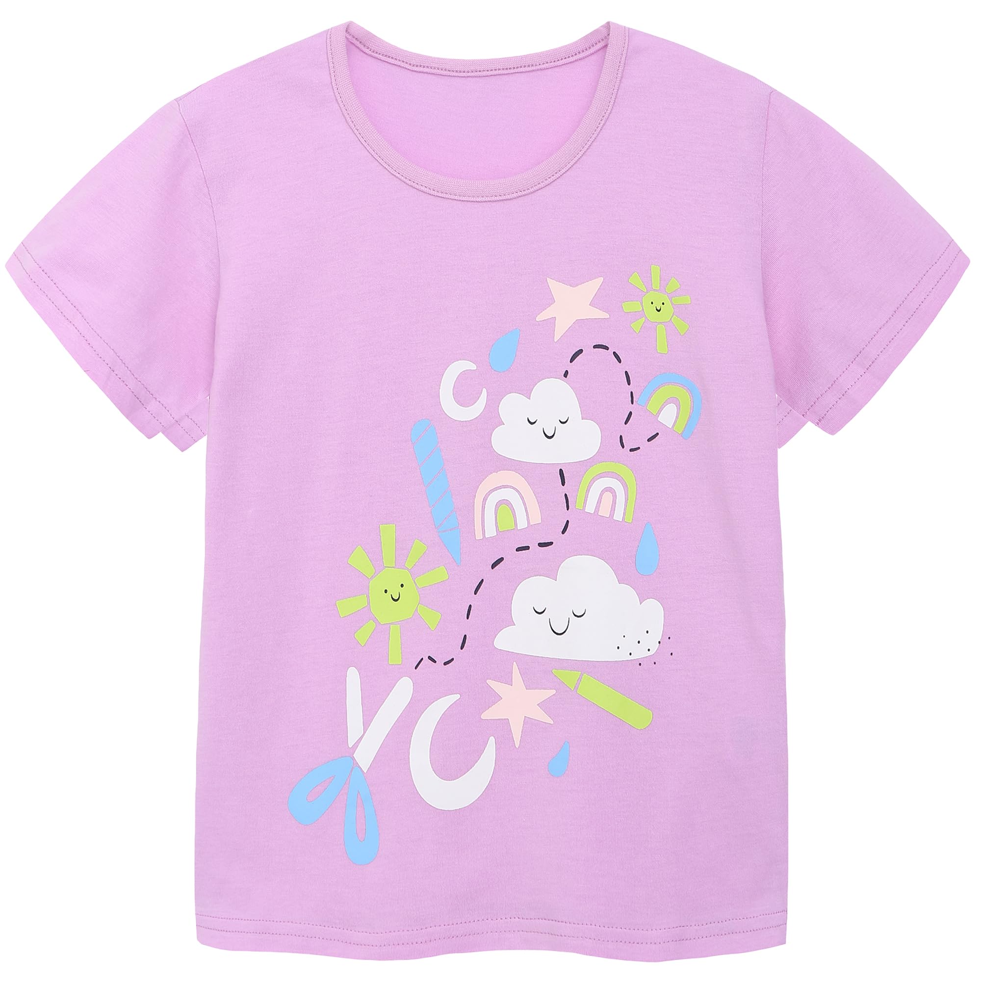 AIWUHE Toddler T Shirts Cotton Summer Tshirts Boys Girls Short Sleeve Tee Tops Casual Graphic Clothes Crew Neck Shirts 2-6Y
