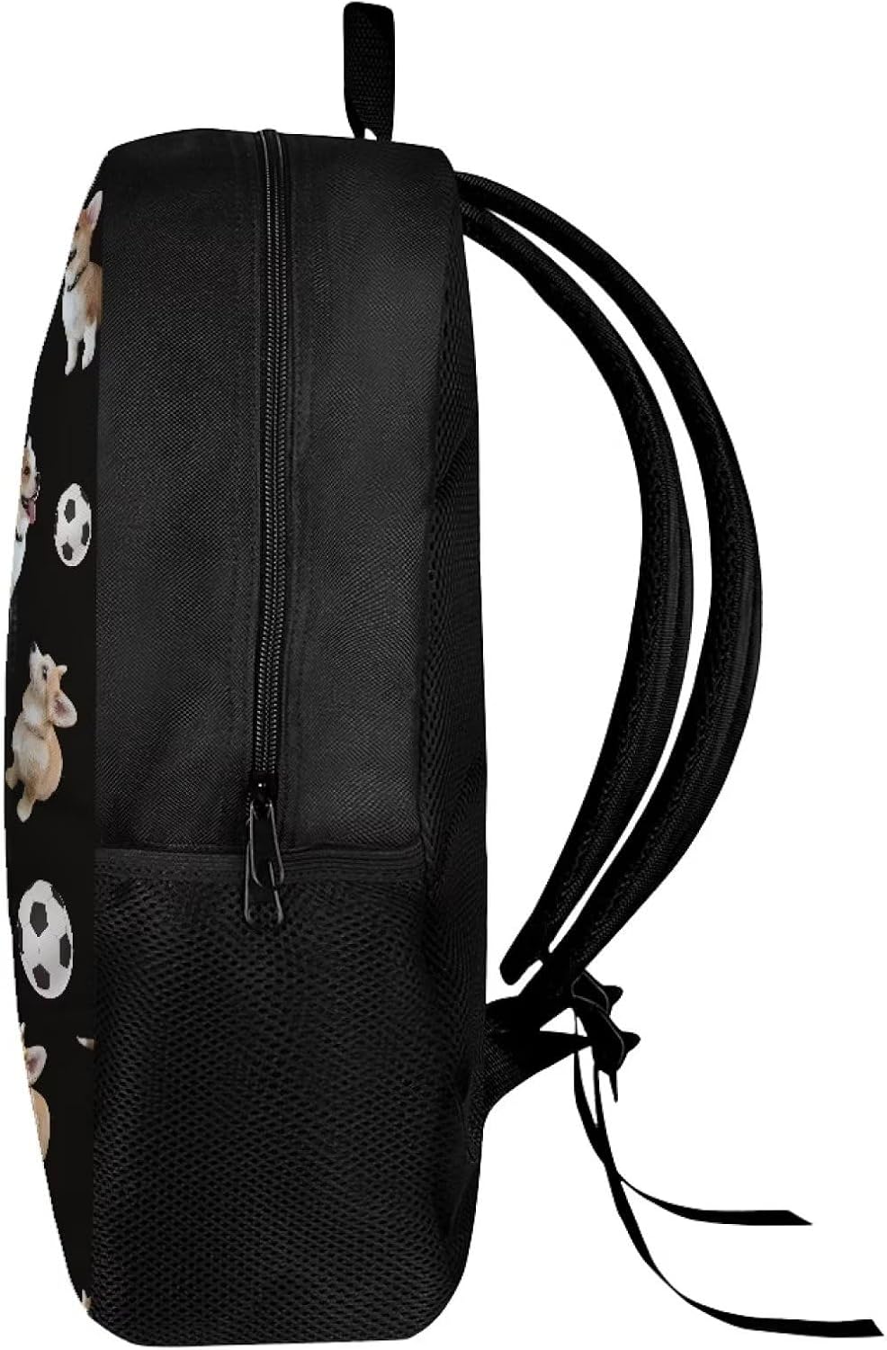 Kids Cute Animal Backpack 17 Inch Student Sturdy Comfy Padded Lightweight Personalized Soccer Dog Corgi Print Backpack for Boys Girls Adjustable Straps Casual School Bookbag Basic Daypack