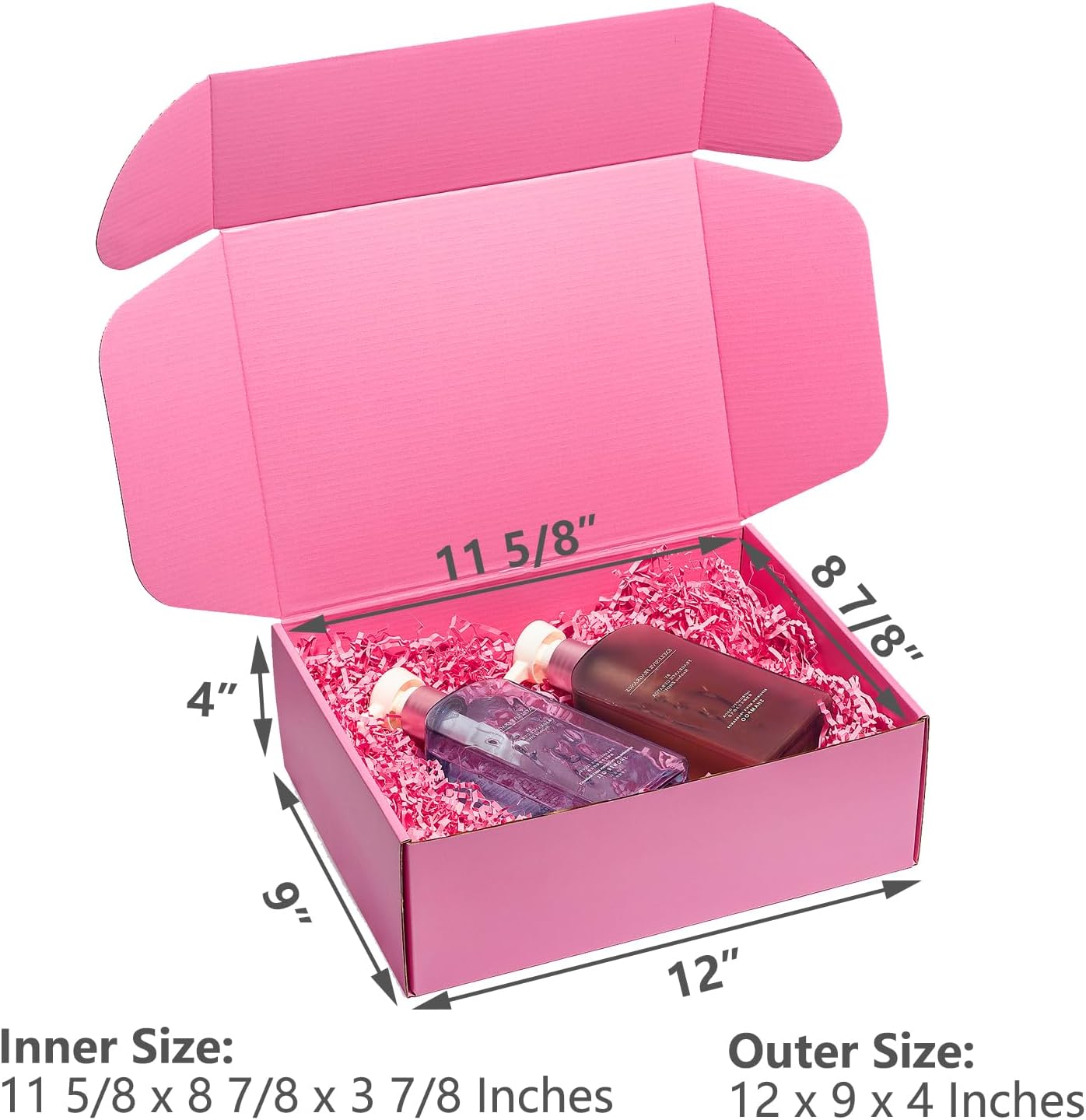 Timirog Pink Shipping Boxes 12x9x4 Inches 20 Pack Corrugated Cardboard Mailing Box for Small Business, Cute Tab Locking Literature Mailer Packaging Supplies for Packing Gifts Craft Books Shoes clothes image 2