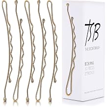 TSB Maha No.4 Bronze Bob Pins Set of 50 2.0 Inch Curved Bobby Pins for a Great Fit 3X Retention, Secure Grip for Buns, Hair and More