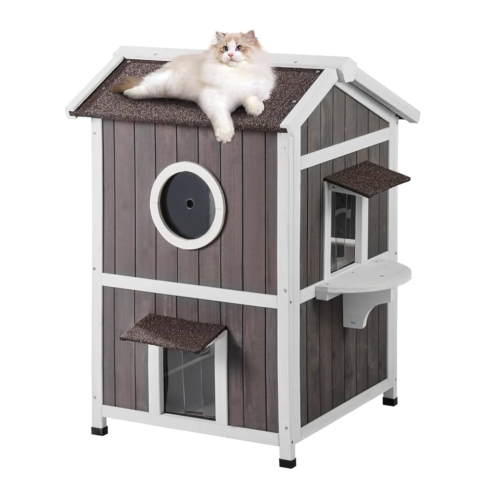 VEVOR cat house main view showing weatherproof construction