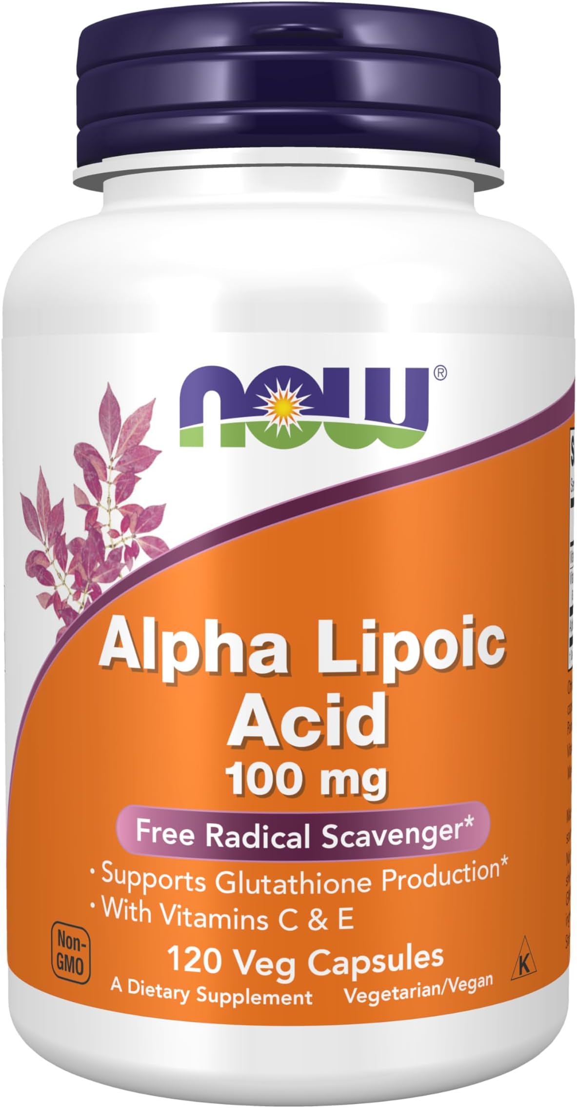 NOW Foods Supplements, Alpha Lipoic Acid 100 mg with Vitamins C & E, Free Radical Scavenger*, 120 Veg Capsules