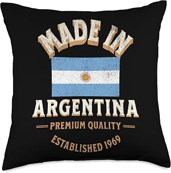 Made In Argentina 1969 Premium Quality Argentine Flag Throw Pillow