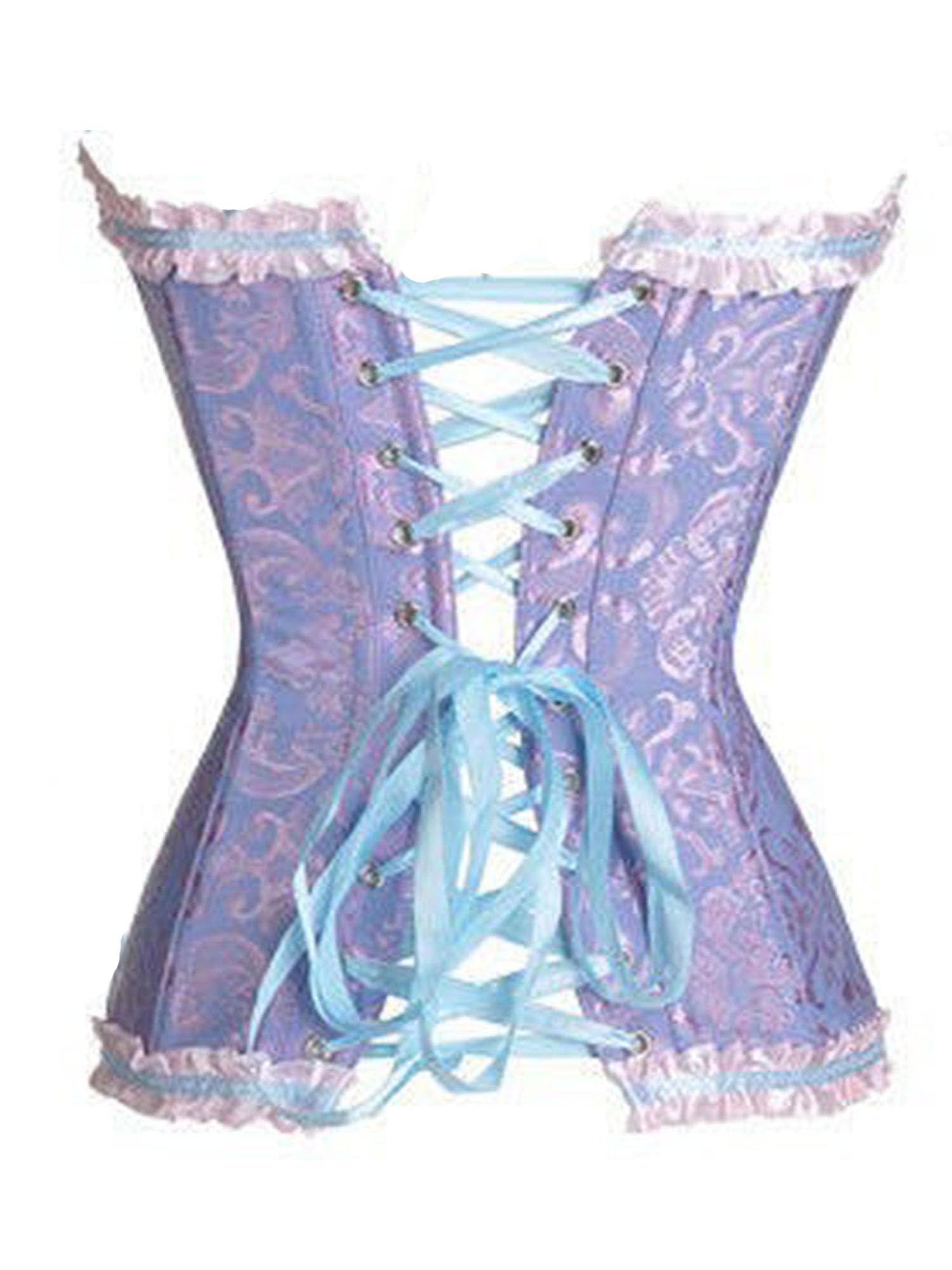 LSFYSZD Women's Lace Up Boned Overbust Corset Bustier Lingerie Bodyshaper Top Plus Size