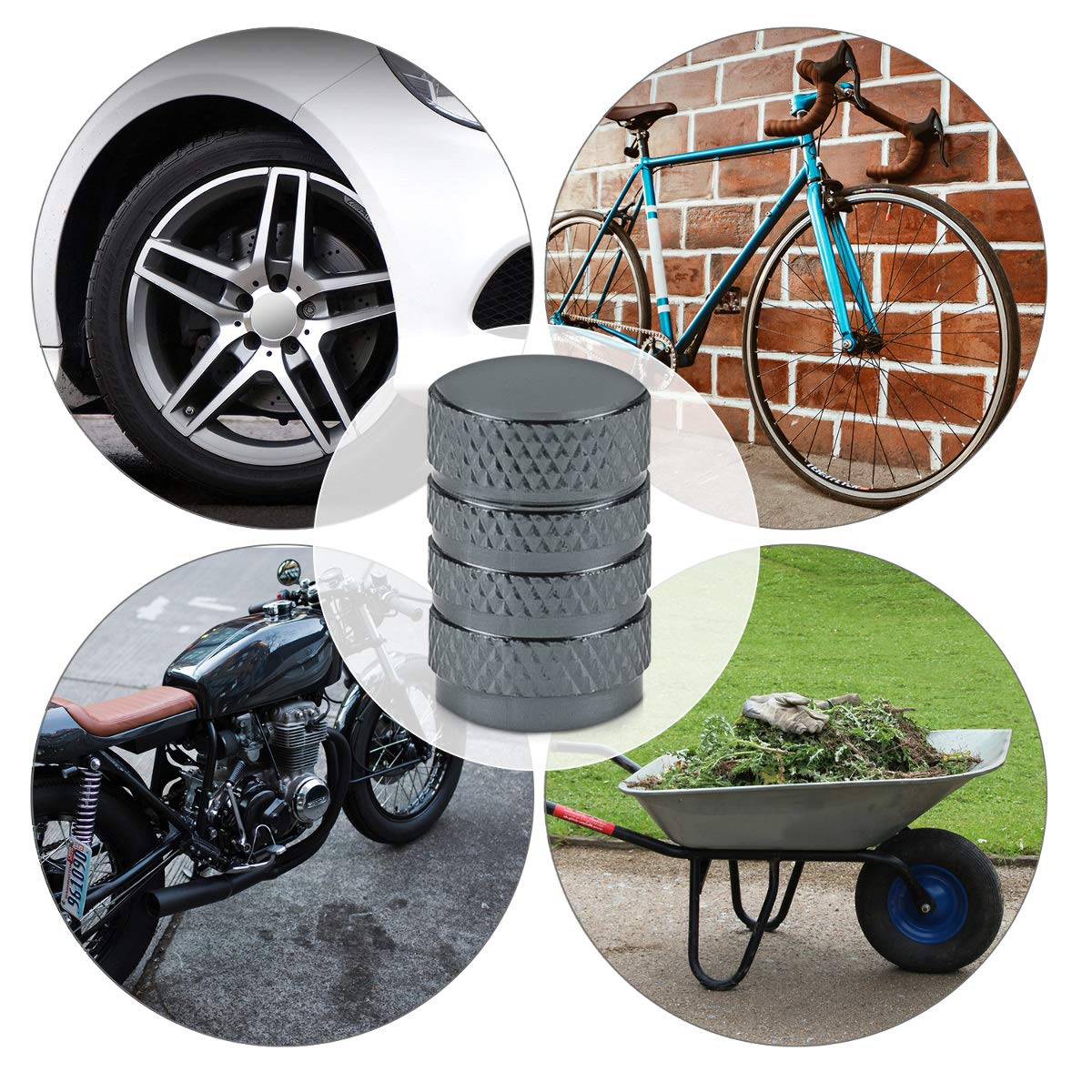 10 Bouchons De Valve En Aluminium - Pour Voiture, Vélo, Moto - Protection Contre Poussière Et Fuites - Universels