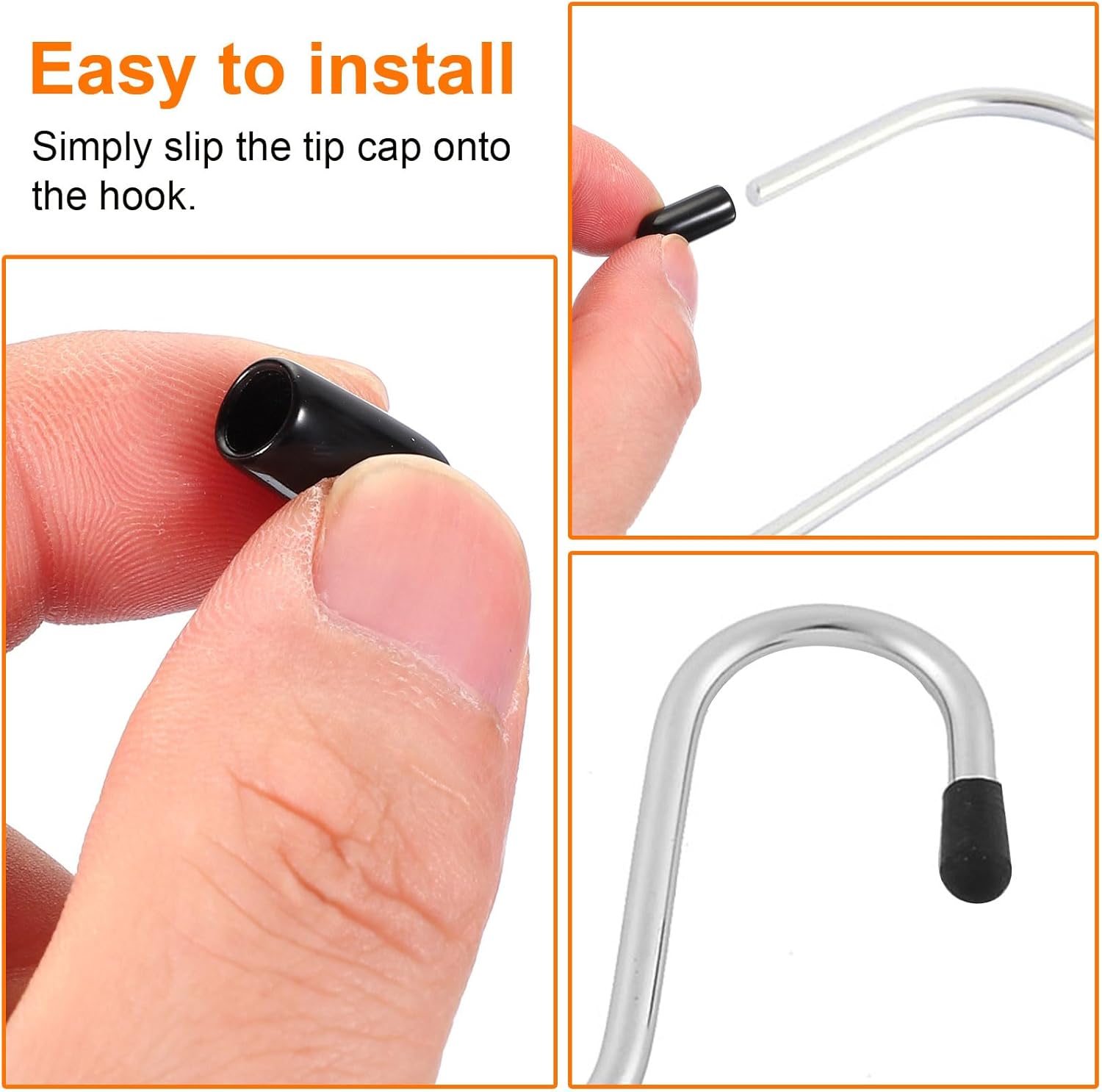 uxcell 100pcs Pegboard Hooks Protector Rubber End Caps, Peg Board Hook Flexible Prongs End Tips Caps Rack Cover for Pegboard Dishwasher Hook, Black(15mm Long 3mm Inner Dia)