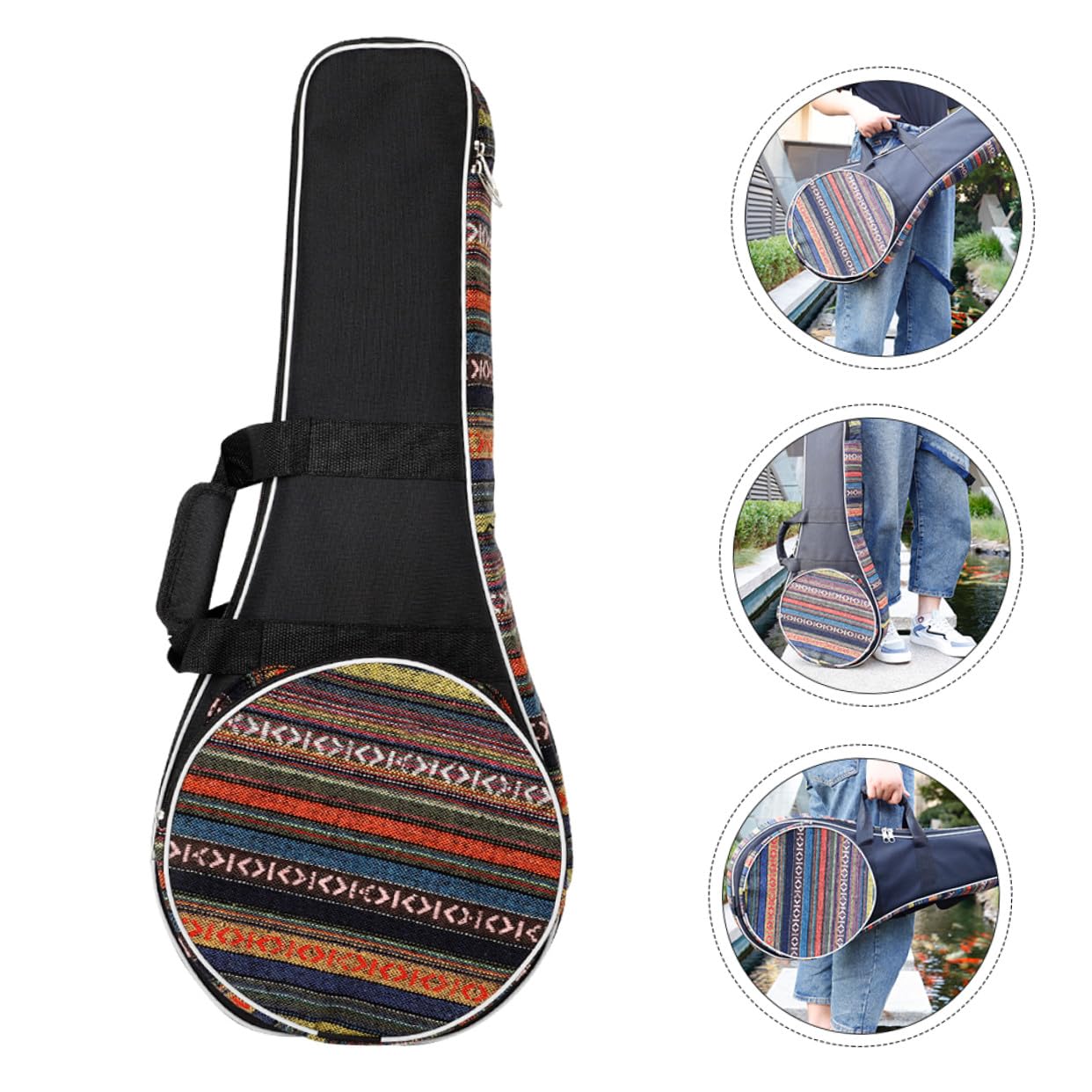 Mipcase Zaino Musicale Stile Nazionale Per Mandolino, Custodia Imbottita Manico Comodo e Spallacci, Borsa Portaoggetti Resistente Per Trasporto e Protezione Strumenti