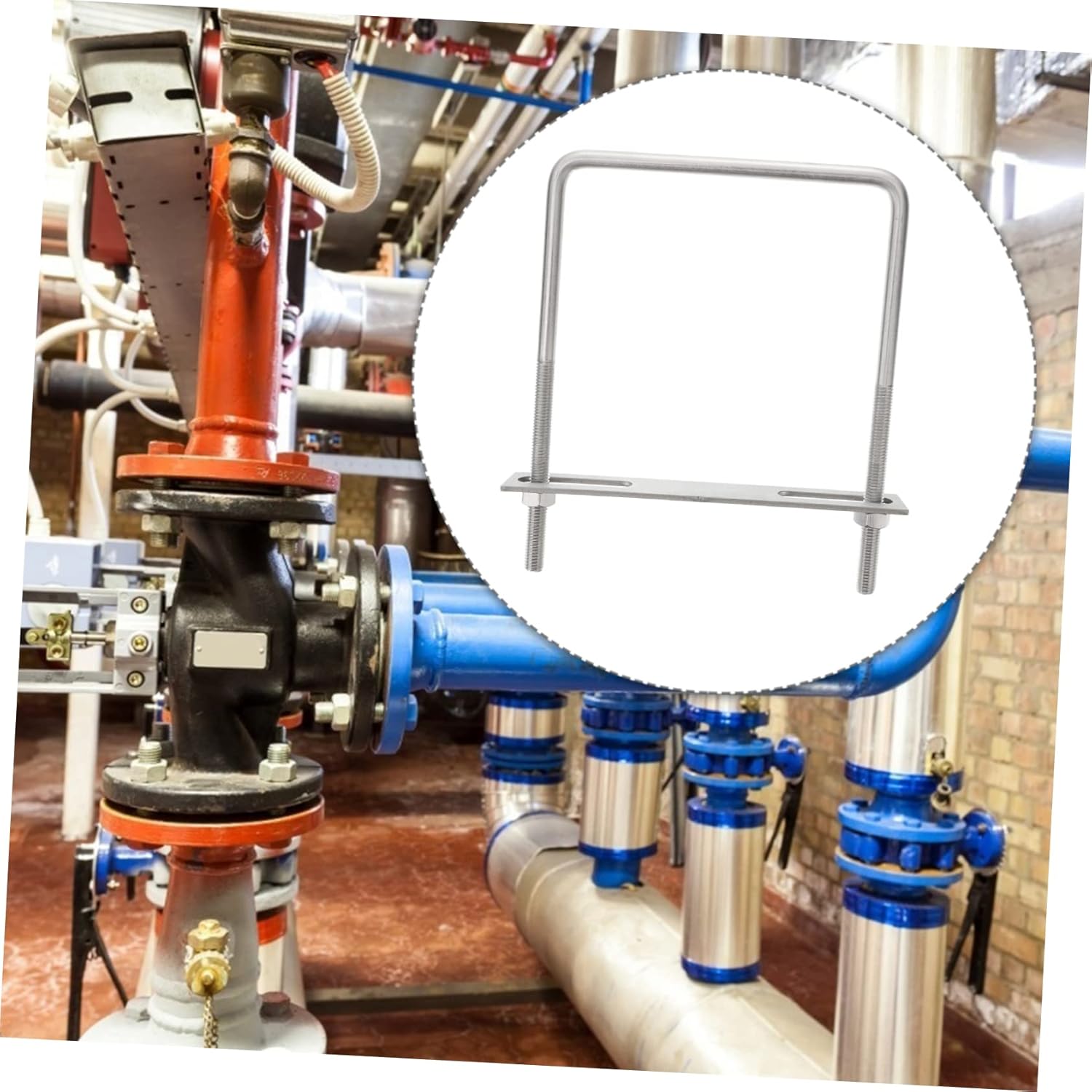 IMIKEYA 4pcs Stainless Steel U-Bolt Clamp Set Right Angle U-Bolts for Trailer Axles M10x150x200mm U Tube Hardware Random Style