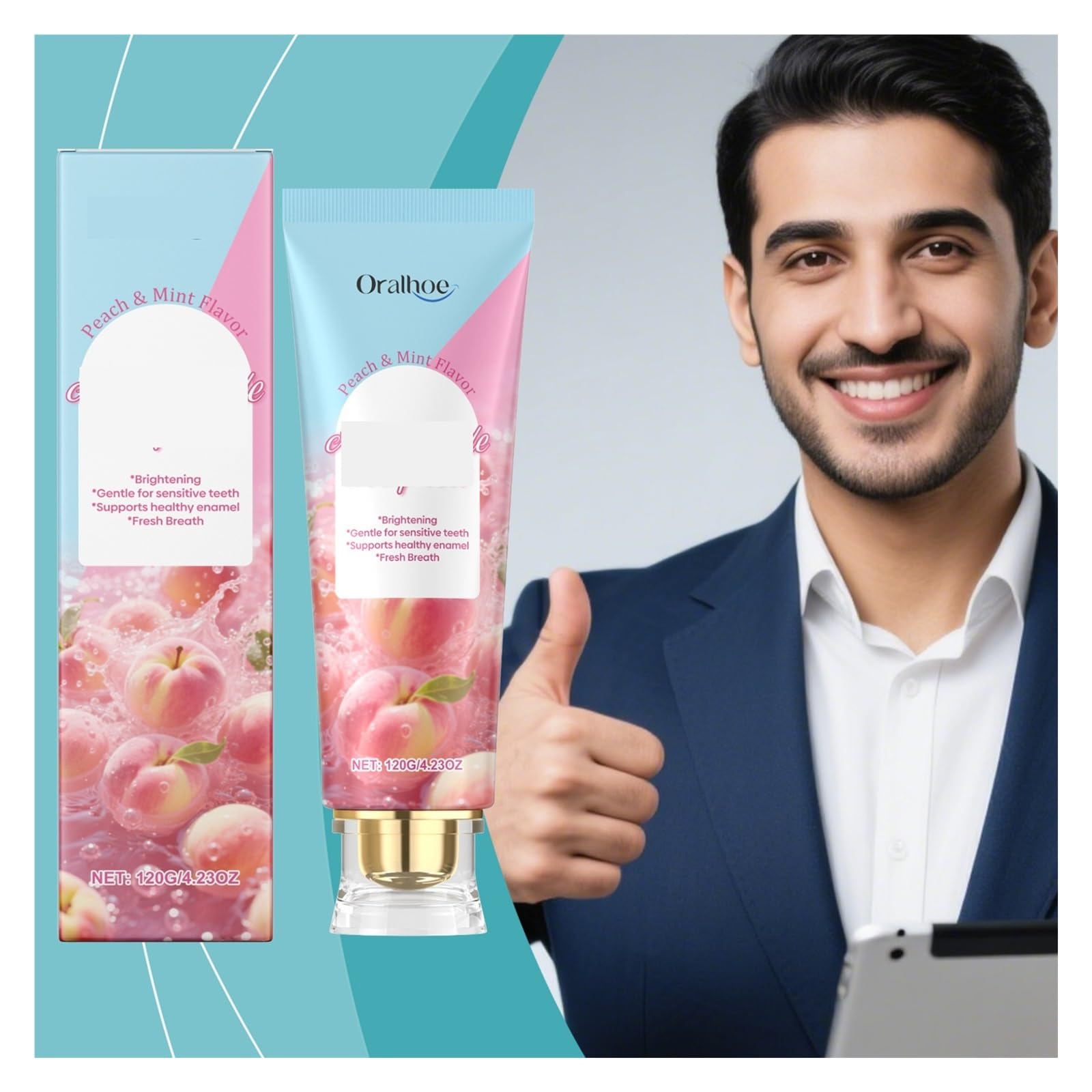 Esta pasta de dientes de 120 g | Elimina eficazmente micropartículas finas y depósitos superficiales, refresca el aliento.(3pcs)