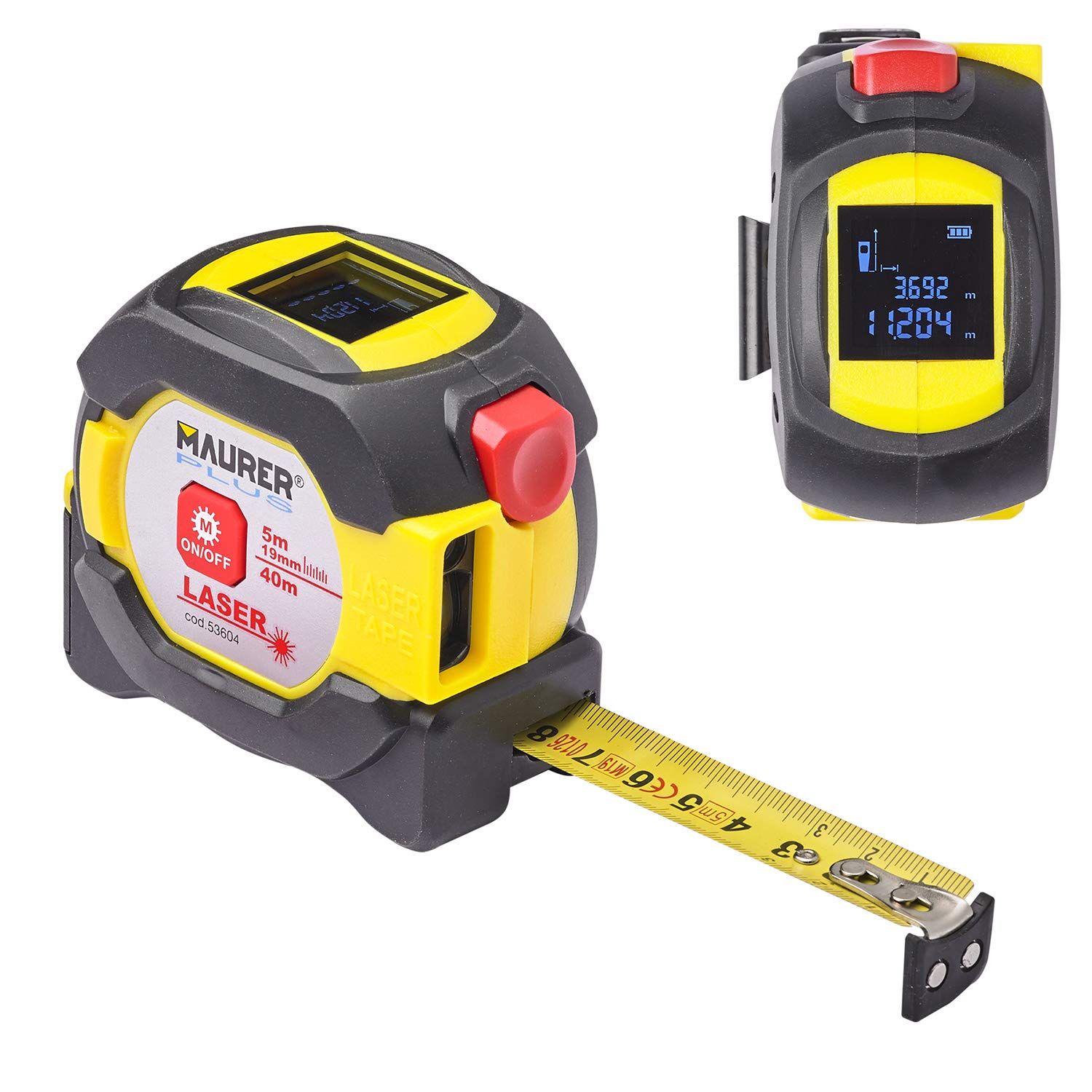 Mètre ruban magnétique avec mètre laser 40 mètres ruban 5 mètres x 19 mm.