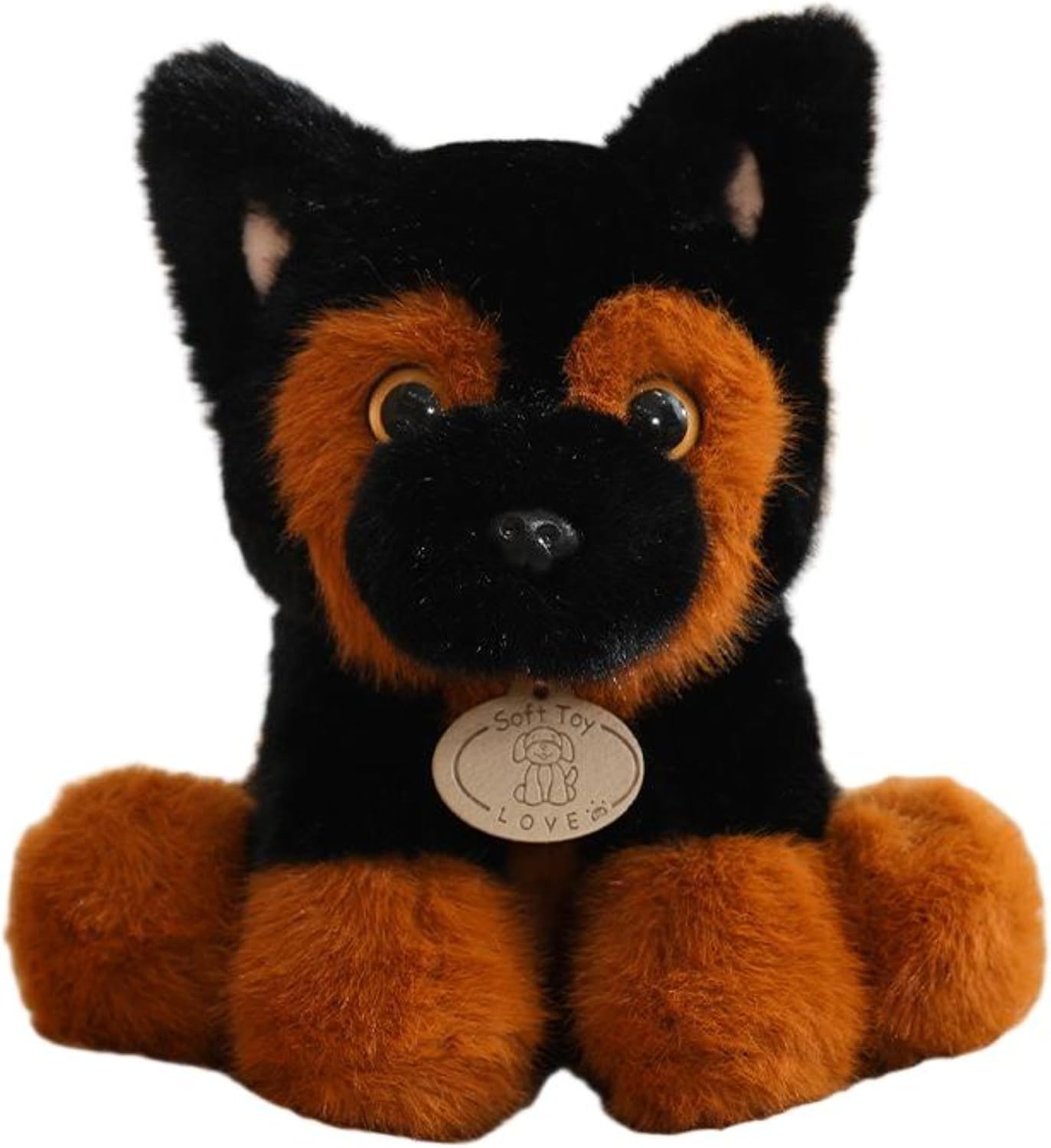 Husky Stuffed Toy Soft and Adorable Dog Doll Realistic Sitting Puppy Plush Toy Perfect for Cuddling and Petting An Ideal Gift Idea 22 cm Black