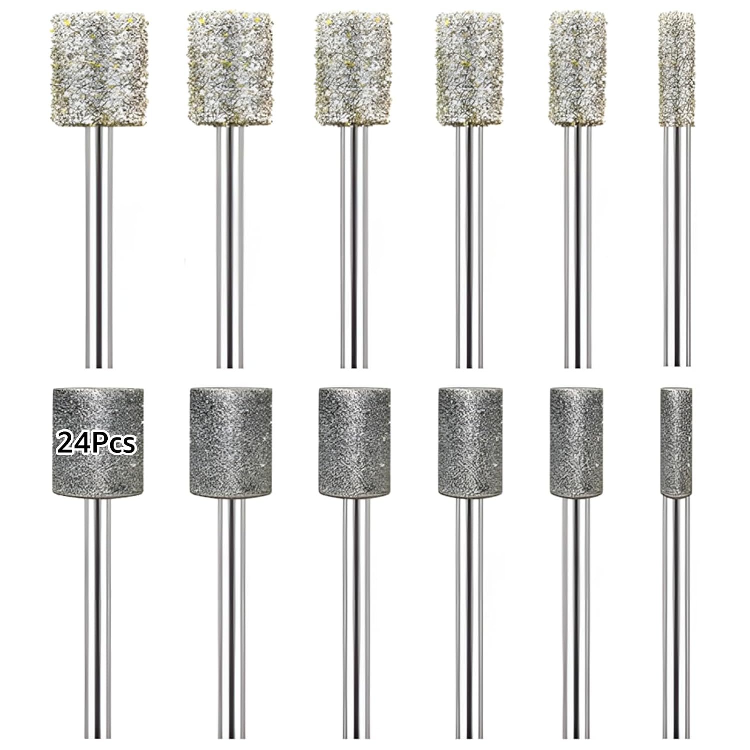 50 Pcs Diamond Grinding Bits, Polishing Drill Bit Set, Compatible with Dremel, High-Speed Steel for Glass, Stone, Ceramic, Multi-Shape Carving Bits