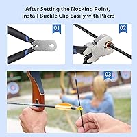 Vista 5 de Zonon Alicates para Puntos de Encoque de Cuerda de Arco, Juego de Cuerdas de Encoque, Regla Cuadrada de Arco en Forma de T, Alicates con Hebilla