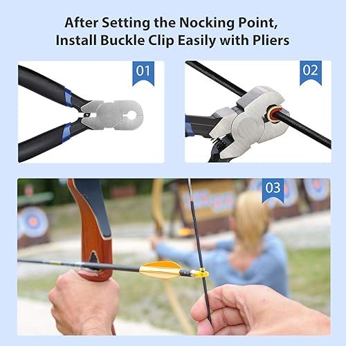 Miniatura 5 de Zonon Juego de alicates de punta de lazo, con forma de T, regla cuadrada, alicates de hebilla de acoplamiento, kit de giro de arco recurvo, tiro con