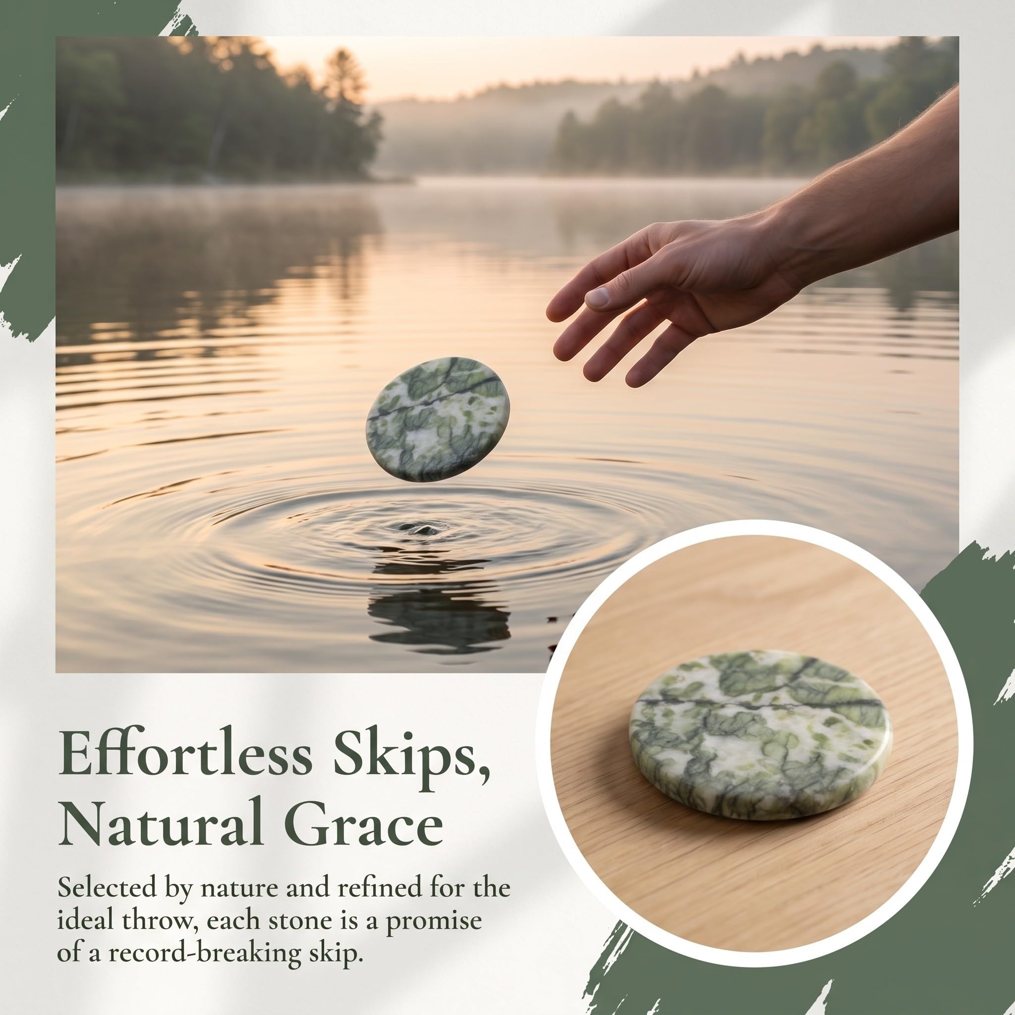 Gatuida 50 Piedras para lanzar al Agua - Rocas Planas Naturales de río