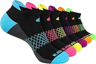 Eallco Womens Ankle Socks 6 Pairs Running Athletic Cushioned Sole Socks With Tab