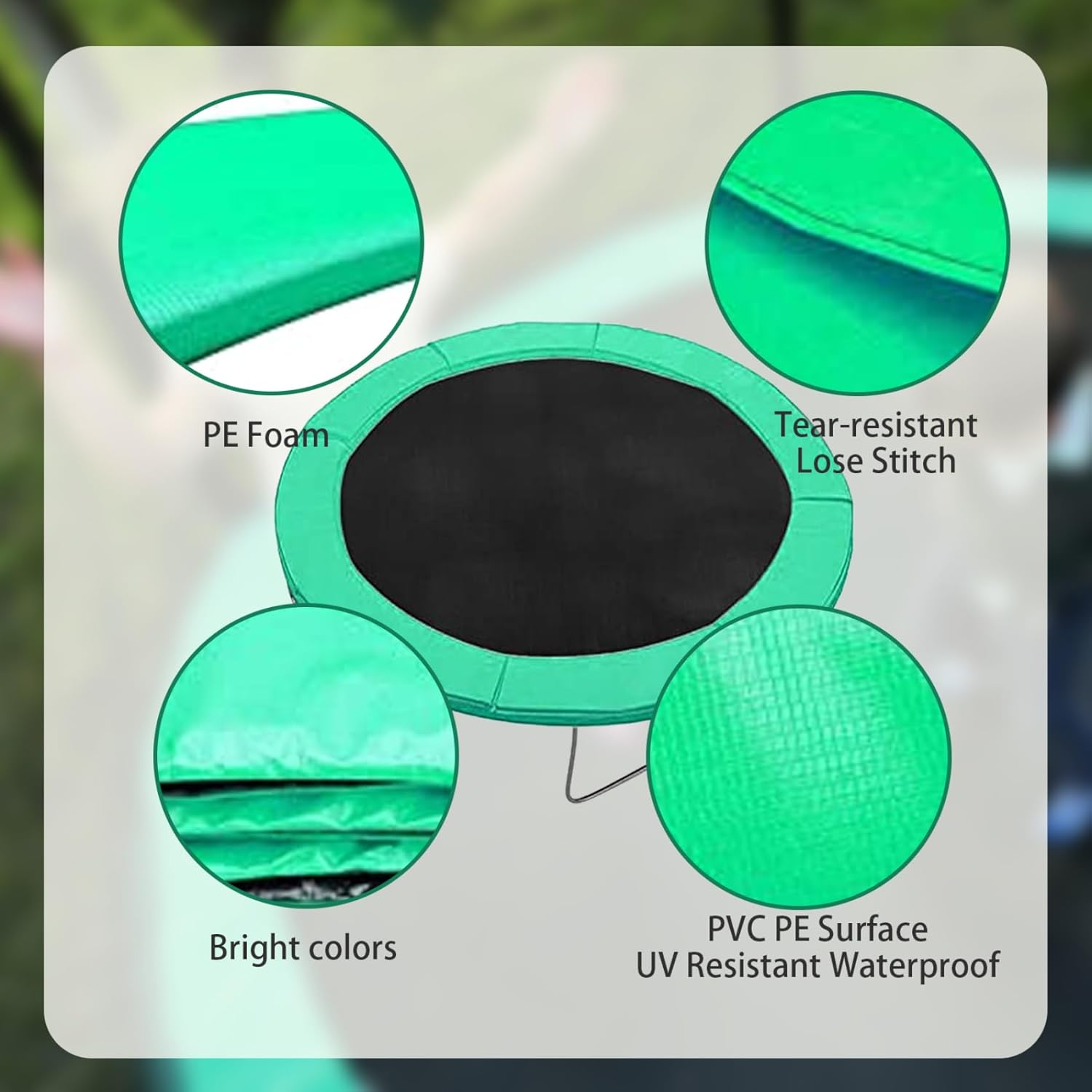 Trampoline Spring Cover Tear-Resistant & UV Resistant 10Ft Sports Trampoline Spare Parts Replacement Spring Cover, Edge Protection Safety Guard Trampoline Cover Trampoline Spare Parts Plum Trampoline