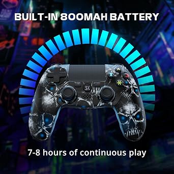 Wireless Controller for PS4, Controller for Sony PlayStation 4, Double Shock 6-Axis Motion Sensor, Sensitive Touch Pad, Built-in Speaker & Stereo Headphone Jack, Compatible with PlayStation 4/Pro/Slim