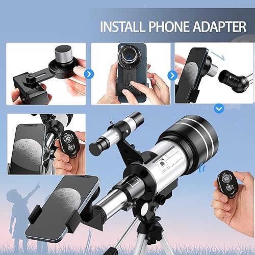 Miniatura 6 de Telescopio 2.756 in Apertura 15.748 in -Ampliación 24-180X, Telescopio Astronómico Portátil de Refracción Totalmente Multi-Recubrimientos de Alta