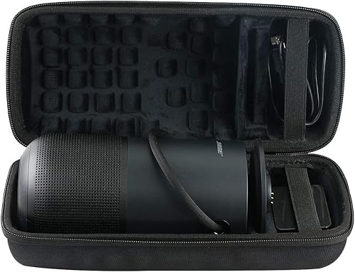 Miniatura 10 de co2CREA Funda de viaje rígida de repuesto para Bose Portable SmartHome Speaker Charging Cradle (funda negra triple con correas para el hombro)