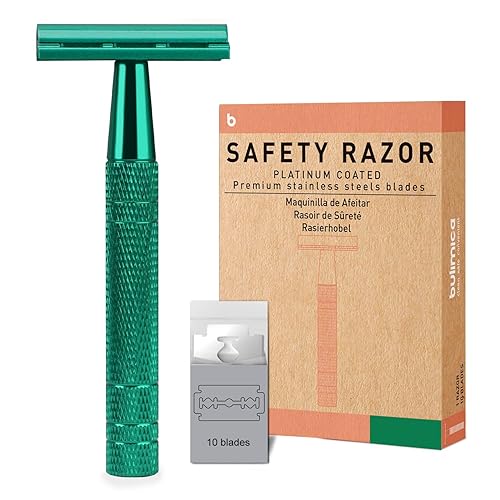 Miniatura 63 de Maquinilla de afeitar de seguridad de doble filo con soporte, maquinilla de afeitar de una sola hoja para hombres y mujeres, maquinilla de afeitar