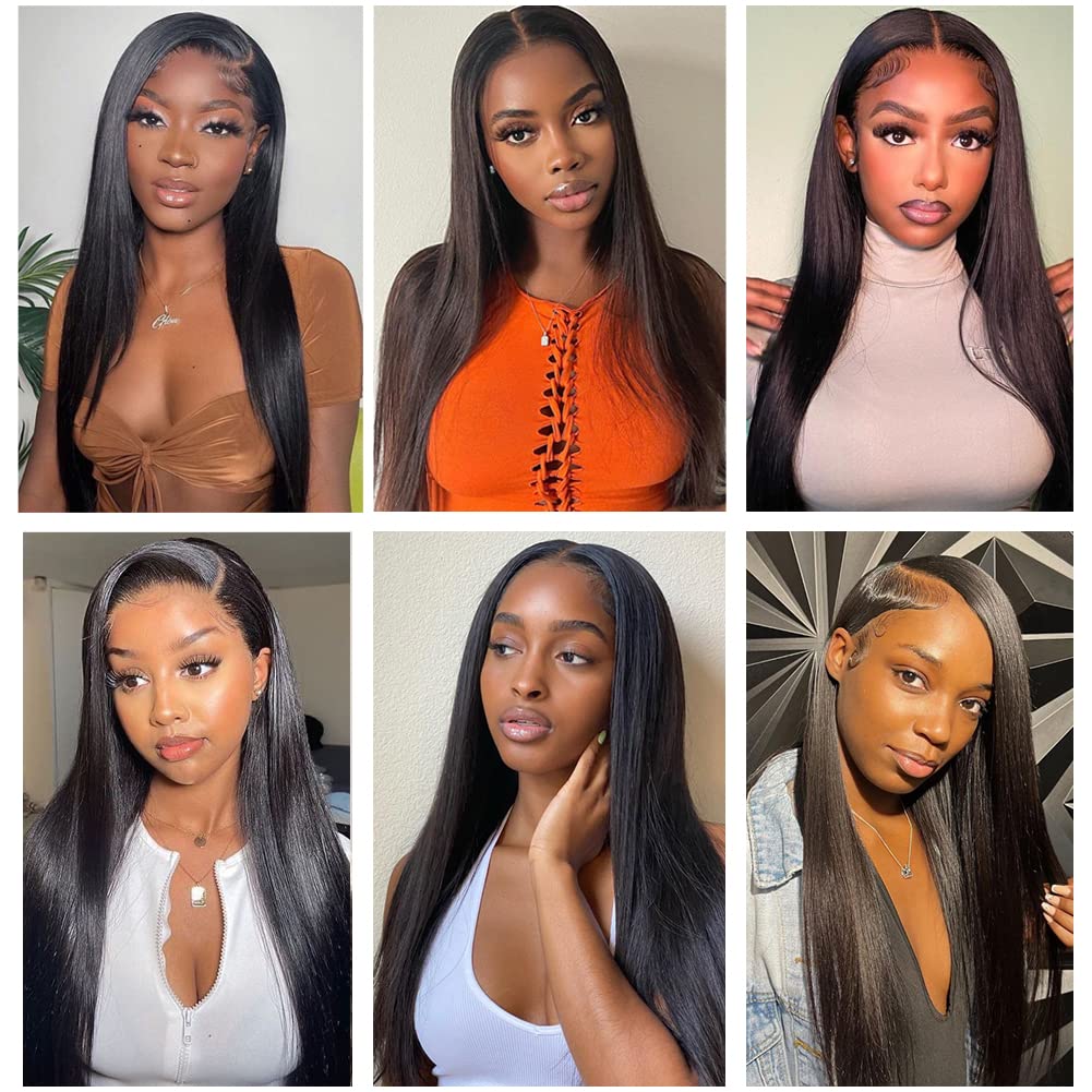 5x5 Transparent HD Lace Silky Straight Hair Invisible Lace 12A Brazilian Virgin Remy Human Hair Frontal Closure 100% Human Hair Extensions Pre Plucked Natural Black Color 12 Inch