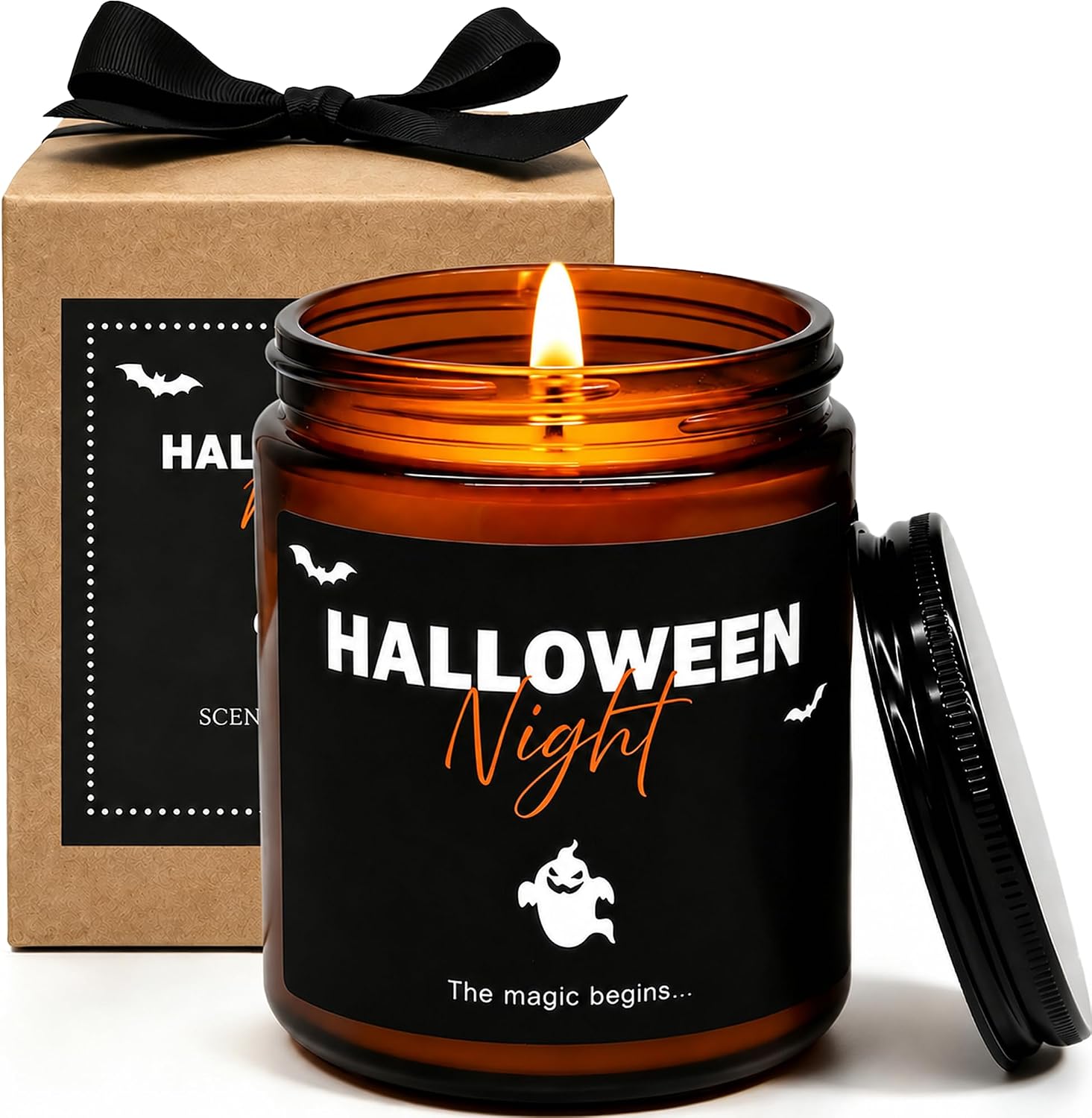Halloween Candle Gift, Caramel Apple Scented Candles 7oz