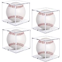 Guirnd 4 Pack Baseball Display Case, UV Protected Acrylic Baseball Holder Display case, Cube Memorabilia Autograph Ball Protector Boxes for Official Size Ball