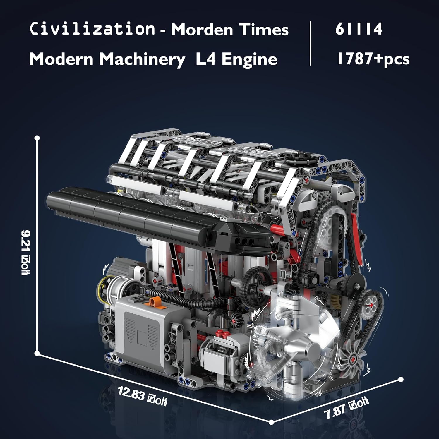 Dettagliato view of the simulated valve and ignition system components.