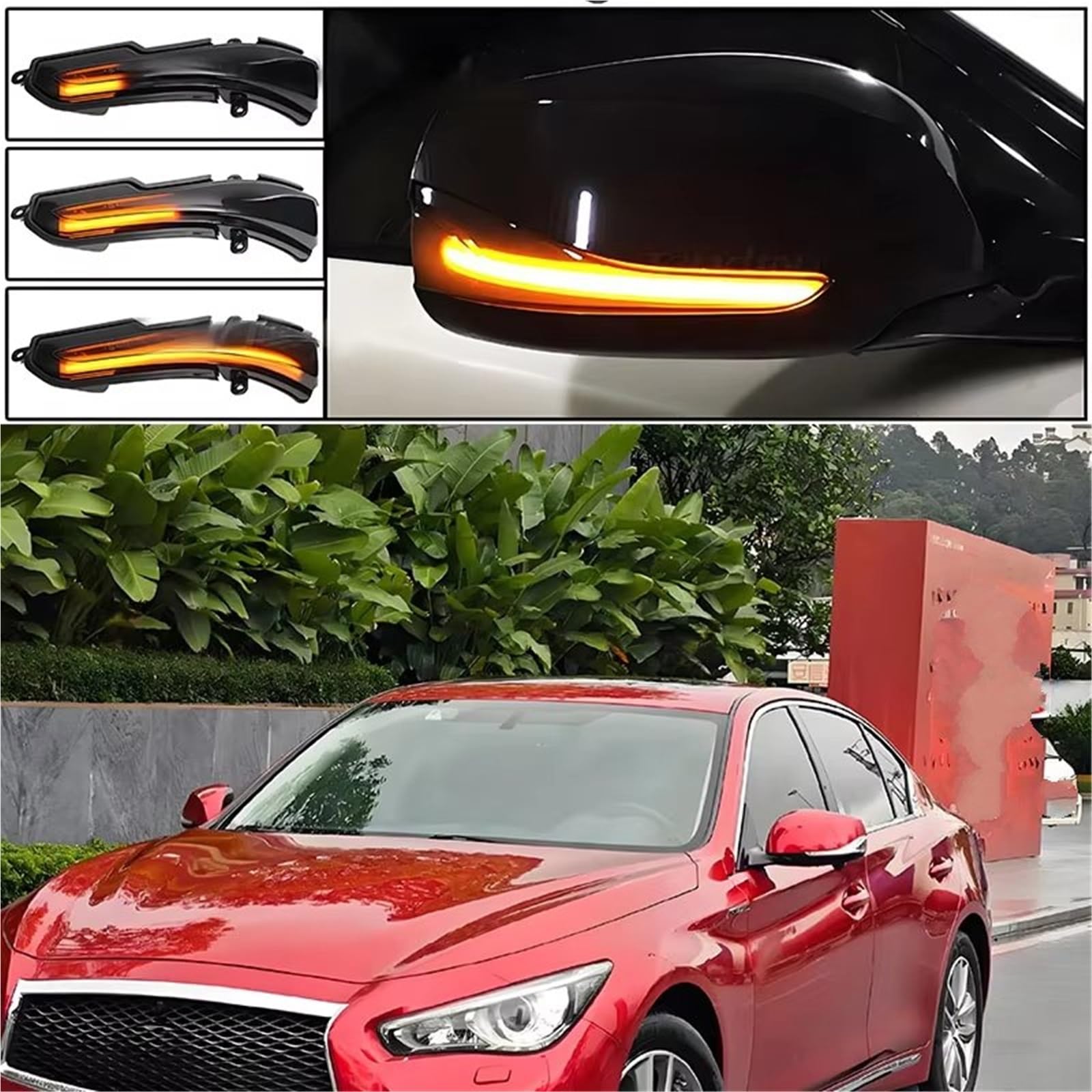 Genérico intermitente automóvil Para Infiniti Q30 Q50 Q60 Q70 QX50 QX60 QX70 La Señal De Giro Del Espejo Retrovisor Es Señales Aplicables luz señalización