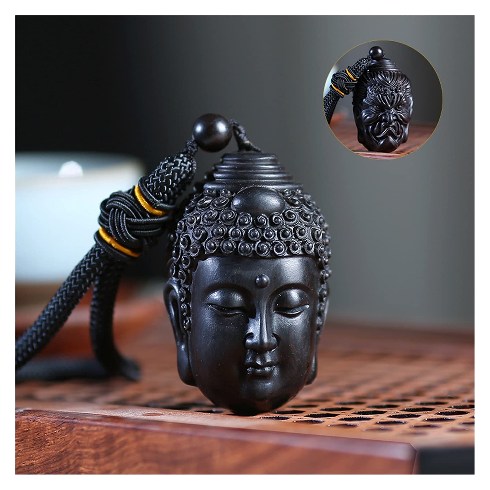 Amazon.co.jp: 仏像ヤドーリー 黒檀のグアヤカムの木仏と悪魔の彫刻 