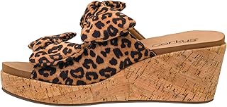 Corkys Footwear Womens Bowed Up 2.5-Inch Wedge Sandals – Featuring Knotted Bows on the Straps, Soft EVA Cushioned Insoles for All-Day Comfort, and a Cork Outsole