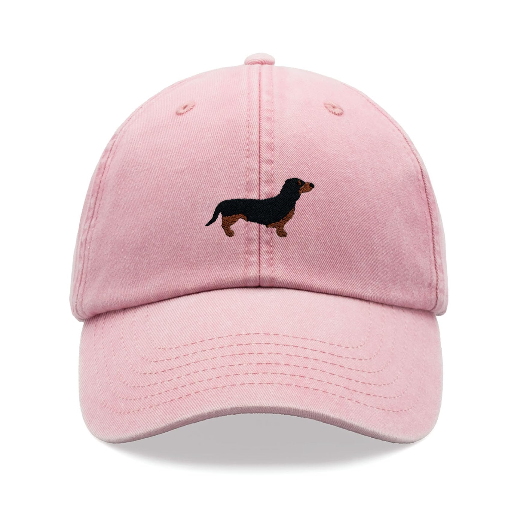 Cap Base Unisex Pink Dachshund Sausage Dog Baseball Cap Vintage Washed Dad Hat Adjustable
