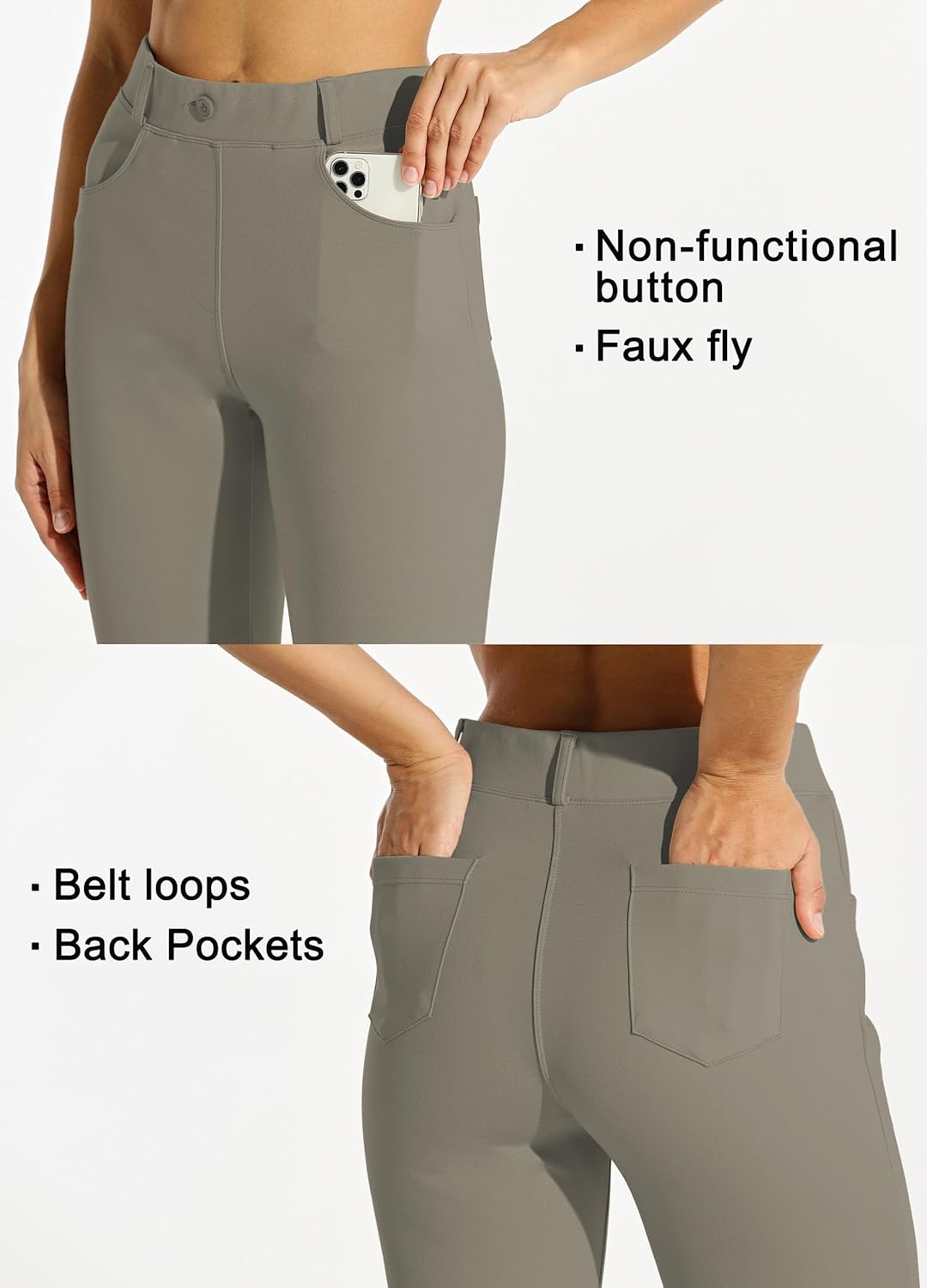 Willit Women's Yoga Dress Pants Straight Leg Work Slacks Stretchy Office Casual 4 Pockets Belt Loops 28"/29"/30"/31"/33" - Image 5