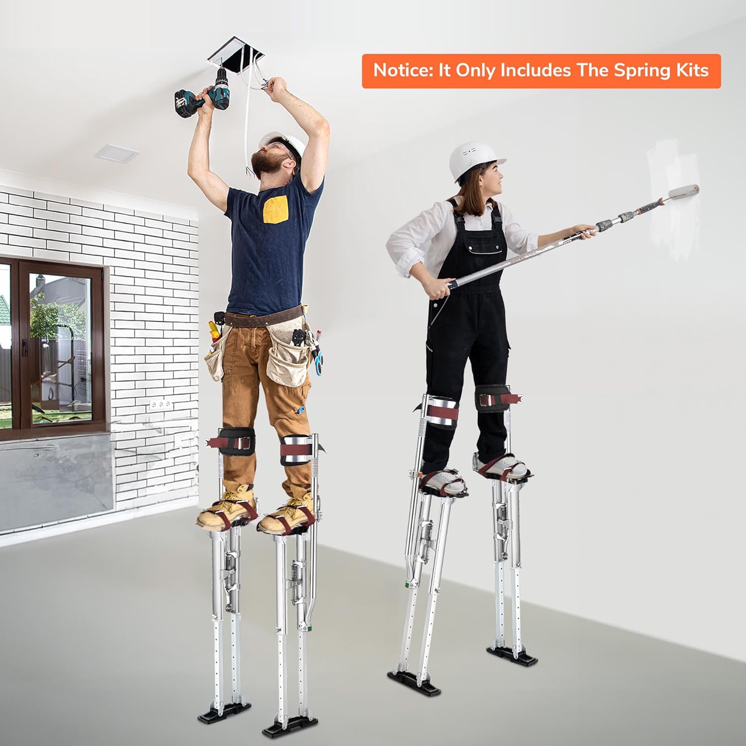 2 Pack of Drywall Stilt Spring Replacement Tool Kits, Repairs Construction Painting Accessories, Easy On-Site Replacement & Installation