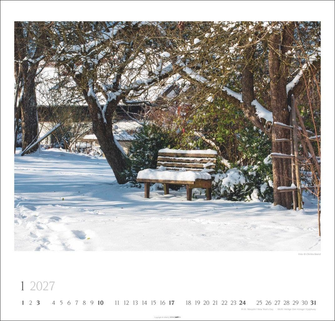 Bauerngärten Kalender 2027: Wandkalender mit 12 Fotos bäuerlicher Gärten. Farbenprächtiger Natur-Kalender für die Wand im Format 48 x 46 cm. Jahres-Fotokalender mit Spiralbindung