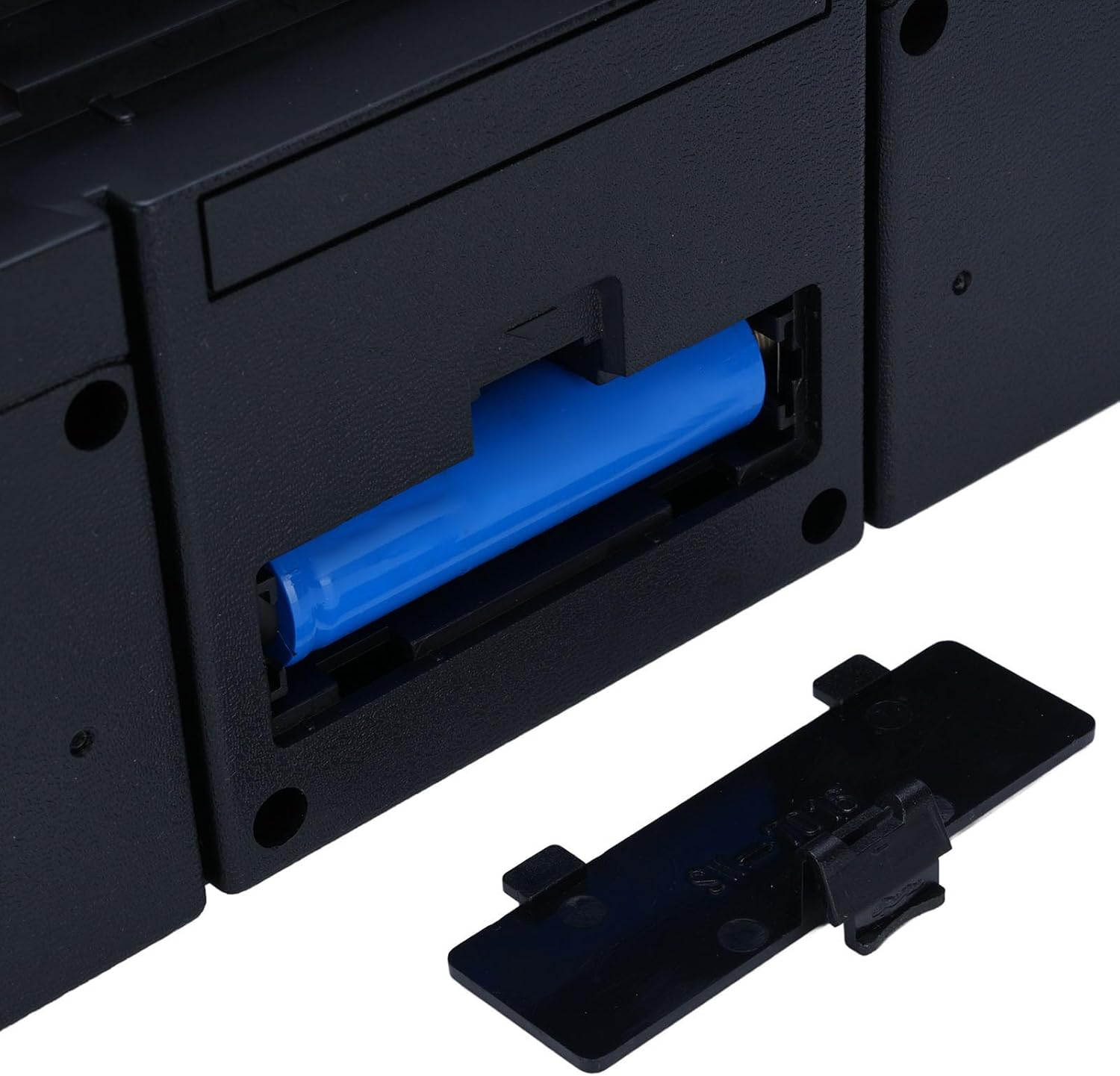 Battery compartment of the VBESTLIFE portable radio with battery inserted