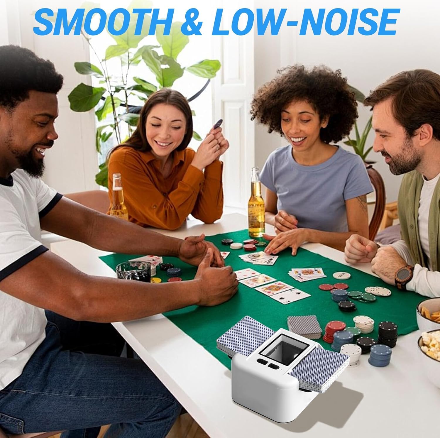 Miscelatore Automatico di Carte, Miscelatore Elettrico per 1-2 Mazzi di Carte, modalità Automatica e Manuale, Ricaricabile 2000 mAh, Portatile e Basso Rumore per Poker, Uno, Blackjack, Skip-BO