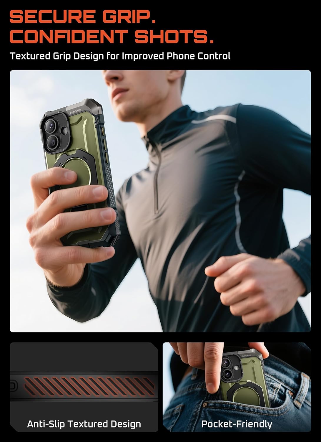 SUPCASE for iPhone 17 Case with Kickstand (Unicorn Beetle Grip), [Camera Control Cover] [Compatible with MagSafe] [Military-Grade Drop Protection] Heavy Duty Magnetic Phone Case, Guldan