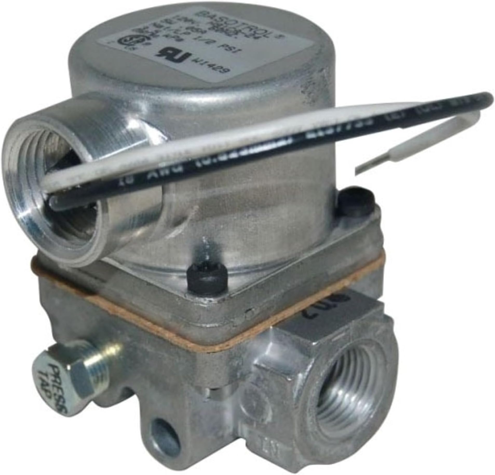 BASO H91WG-1C Trol Series H91 Automatic Gas Valve, 1/4" x 1/4" Cc Inlet/Outlet, 25 Vac, 60 Hz, 2.88" Height, 1.75" Width, 2.53" Length, Aluminum