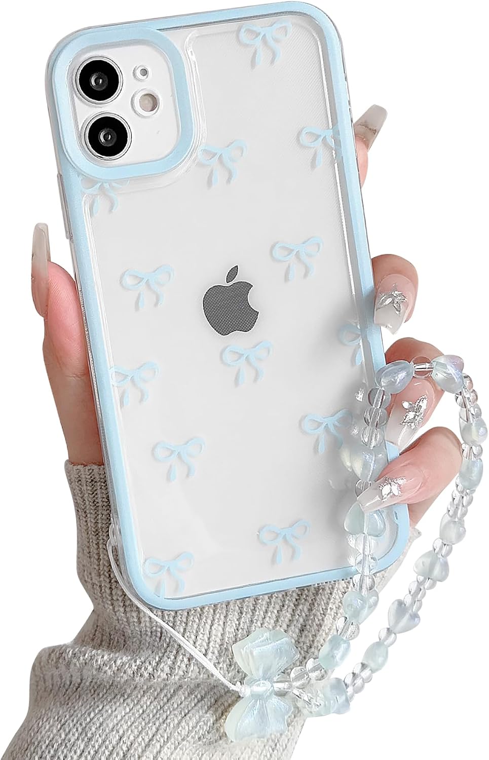 NITITOP Compatible for iPhone 11 Case Cute Ribbon Bow - Blue