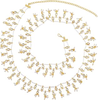 Aheli Kundan & Beads Studded Ethnic Belly Chain Kamar Patta Kamar Bandh Traditional Jewellery Gift for Women