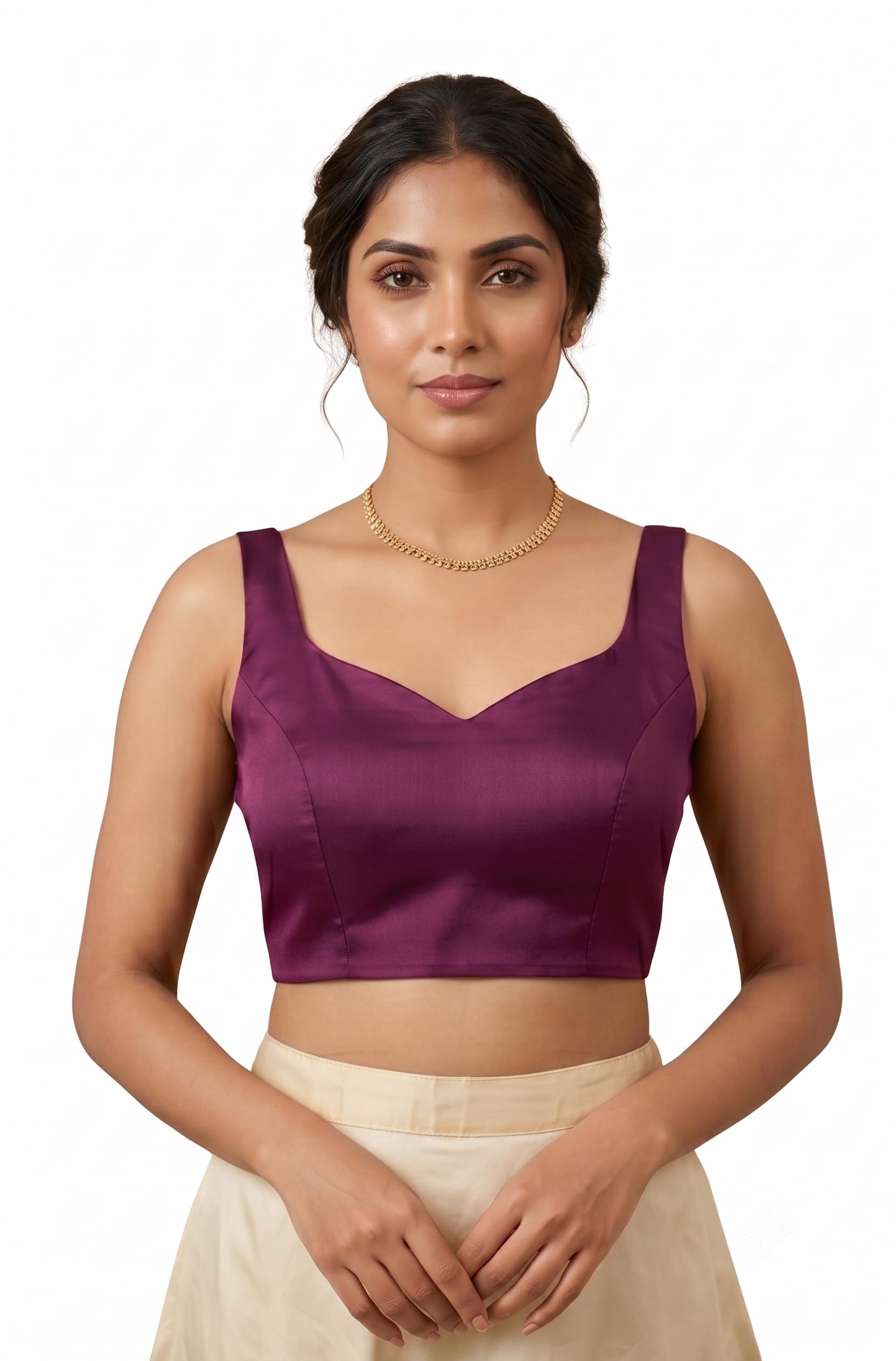 Women's Silk Bollywood Style Sleeveless Trendy Blouse | Deep Back Designer Blouse with Tassel Detail, Wedding, Festive & Ethnic Saree Blouse for Women-image-32