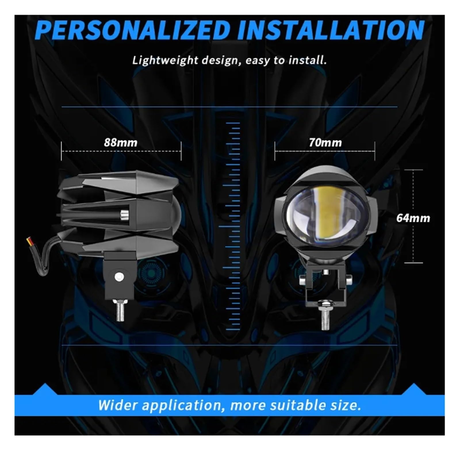 Phare Moto Pour BMW ATV UTV Truck F800GS F700GS Feu Auxiliaire 3 Pouces Moto Feu Antibrouillard Lampe Plus Lumineuse Feu Conduite Tout-terrain Pour Tout-terrain(2pcs A type)