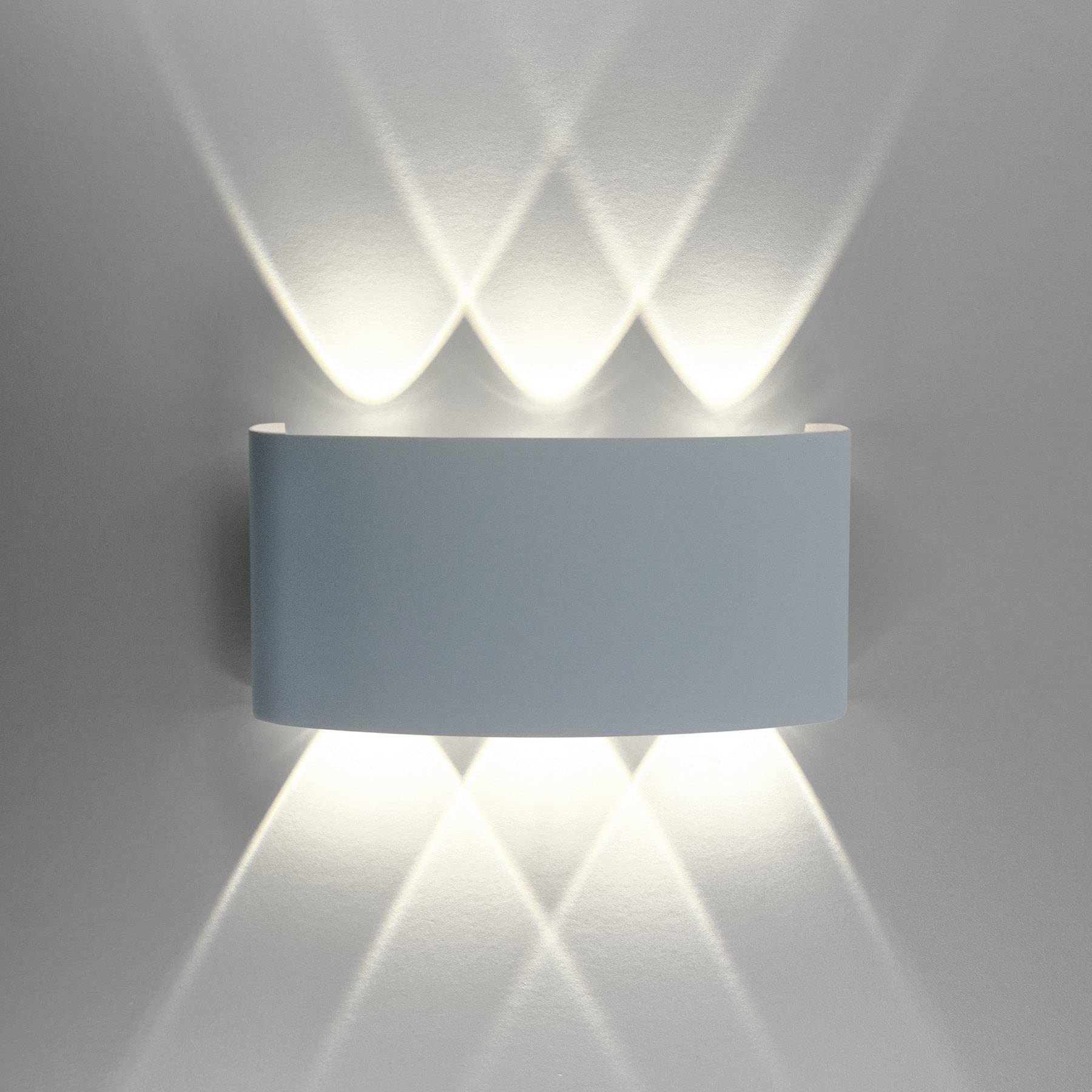 G.w.s Cool White (6000K) G.w.s® 6W White Modern Led Sconce Ip54 Indoor/Outdoor Up And Down Wall Light Cool White 6000K (Wl-T6-Cw)