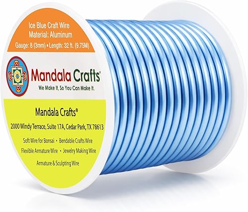 Vista 288 de Mandala Crafts - Alambre de aluminio anodizado de calibre 10 para manualidades de joyería - 32 pies de alambre flexible de cobre coloreado - Doble