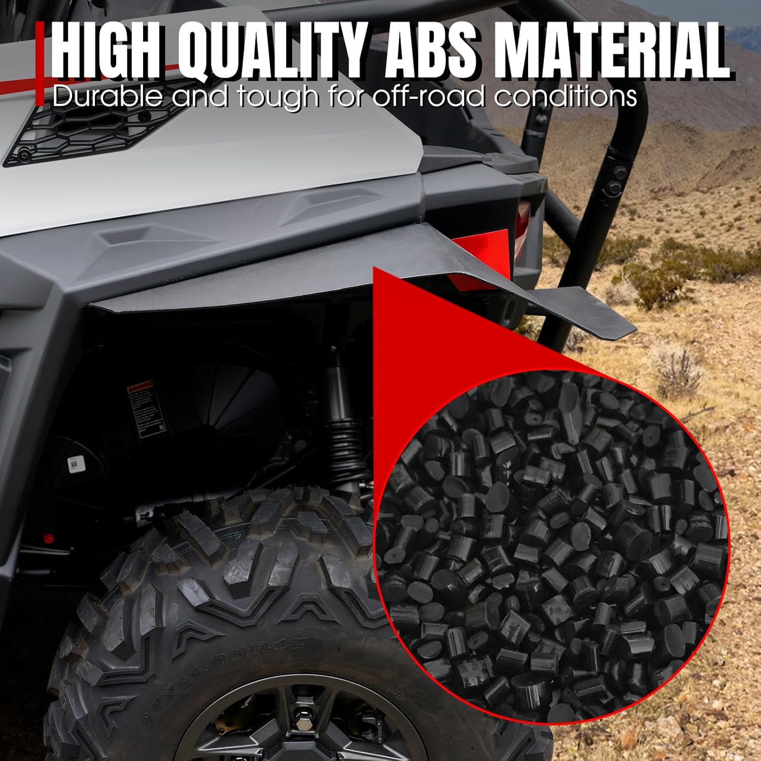A & UTV PRO Front & Rear Mud Flaps for Polaris RZR 900 14-20, Extended Fender Flares Mud Guards Splash Extension for Polaris RZR 900 / S 900 / Trail 900/ Trail S / 900 EPS 2014-2023 Accessories (4PCS)